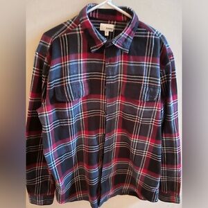 Sonoma Red/black/white long sleeve button down flannel shirt